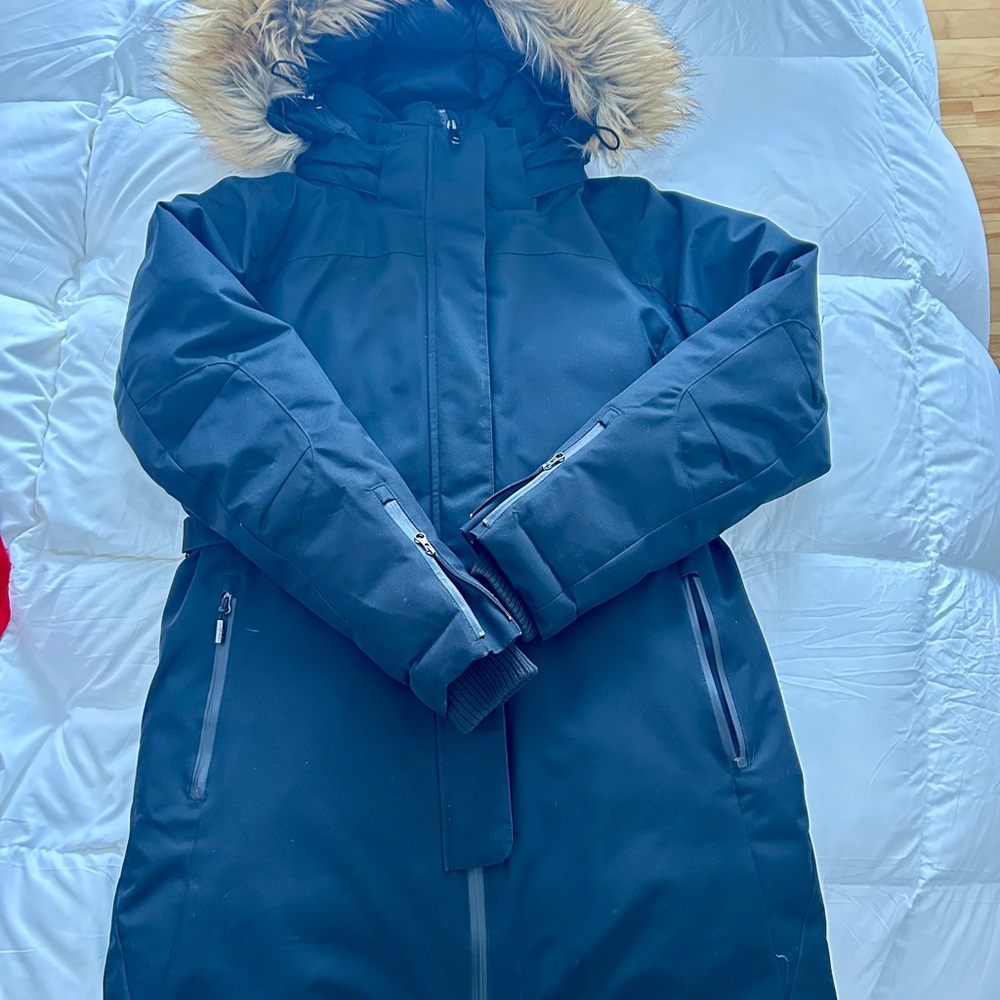 Lole Women's black down  Jacket with Faux Fur Hood